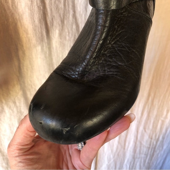 Lucky Brand Candice Black pebbled leather tall pull on boot size 8 - Picture 6 of 9